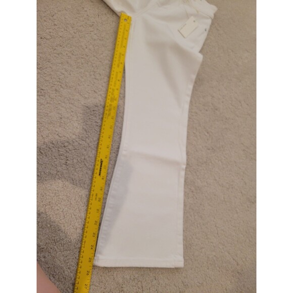 NWT Warp + Weft Crop Bootcut Jean Denim  White Women Size 0/25 Stretchy - Picture 5 of 12